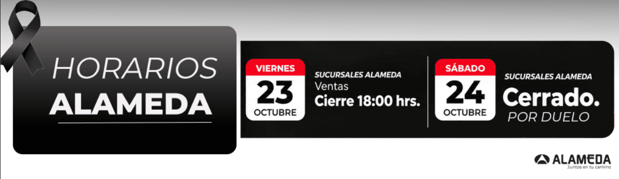 Horarios cerrado por duelo